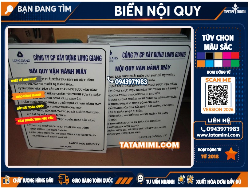 Nhận làm biển nội quy
