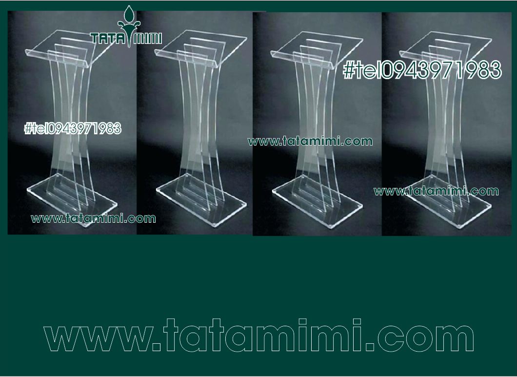 Bục phát biểu mica logo được in decal