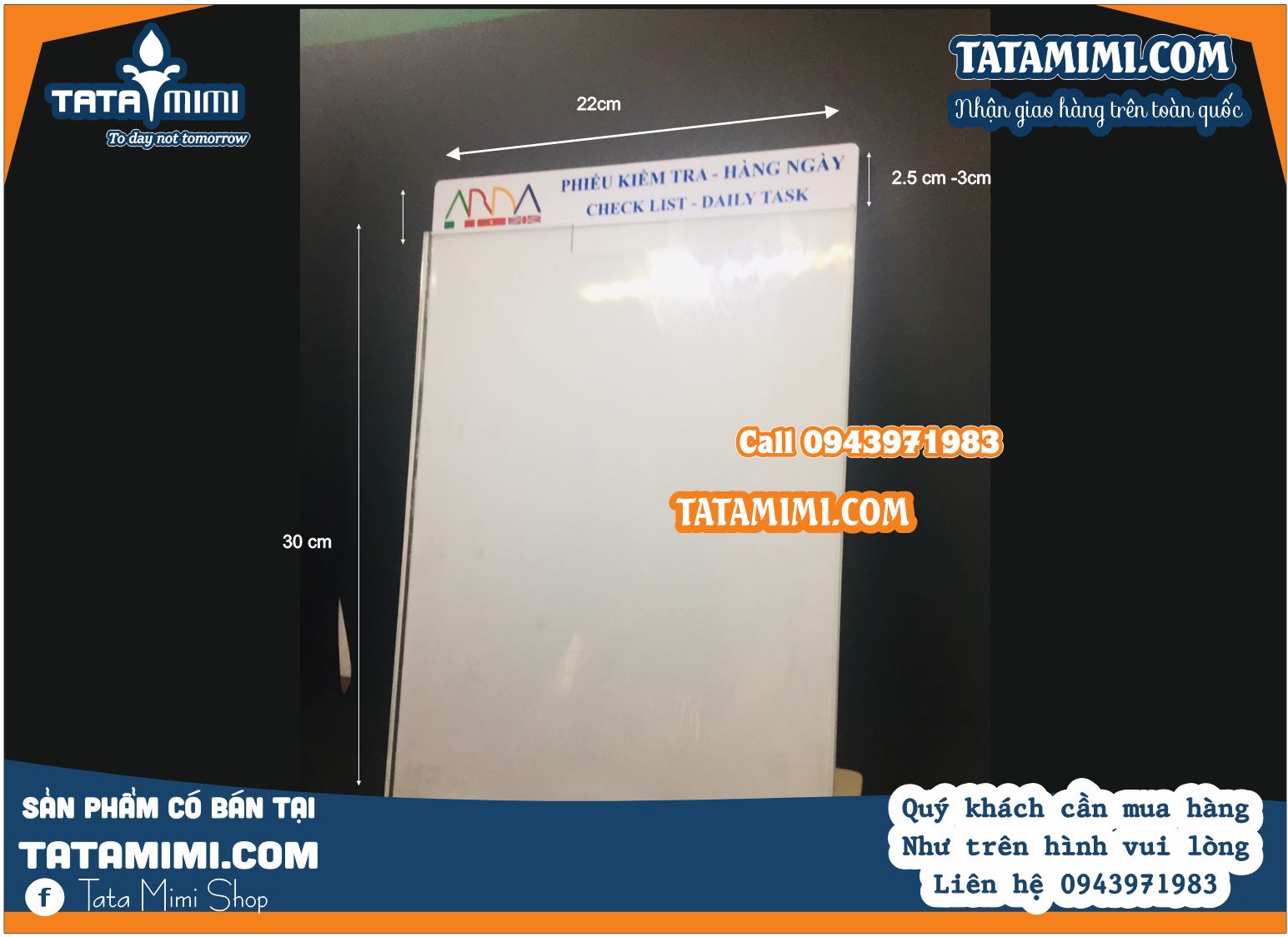 Checklist treo tường uốn mica 2 mm