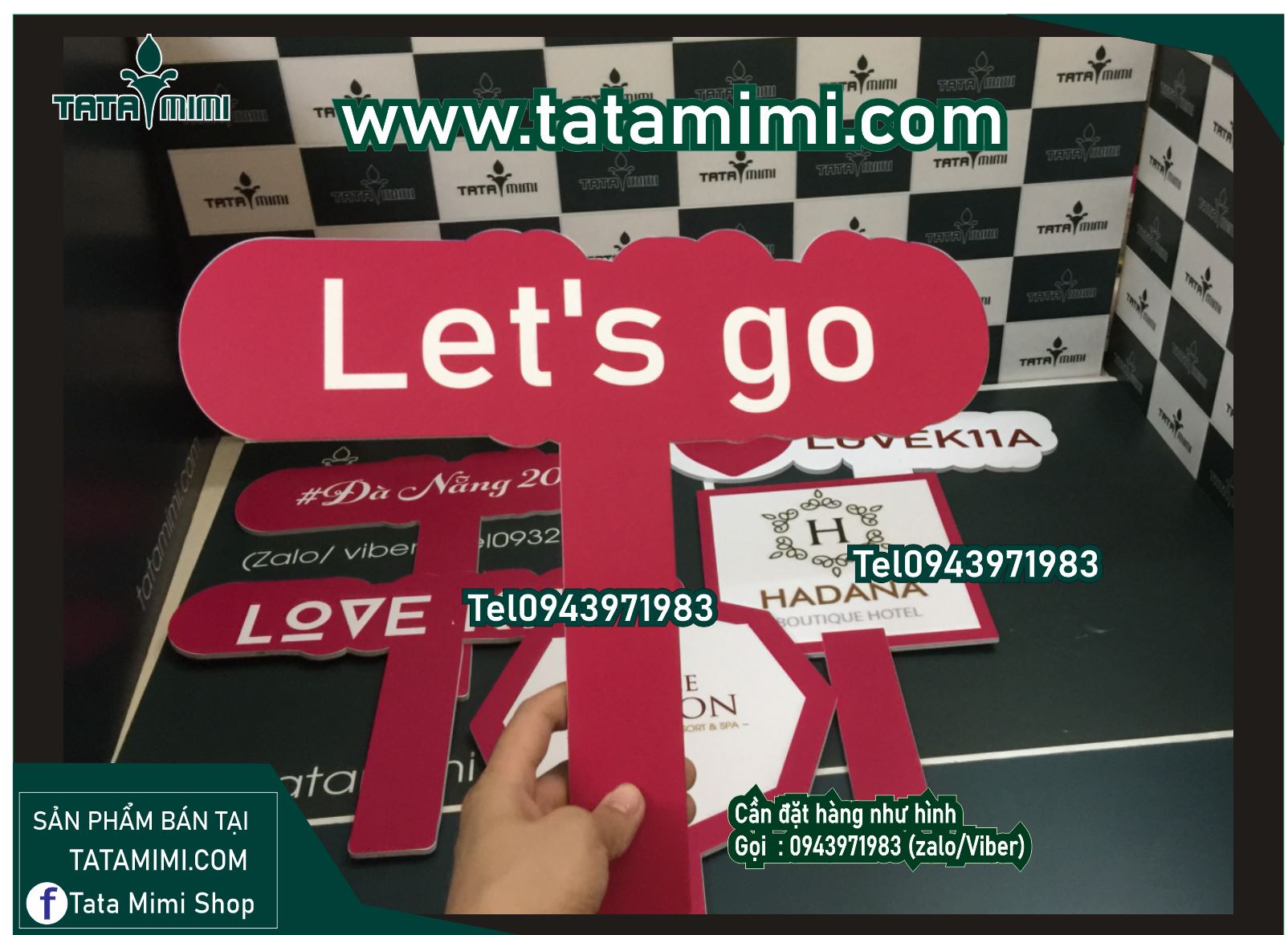 Biển chụp ảnh cầm tay in sắc nét theo màu yêu cầu