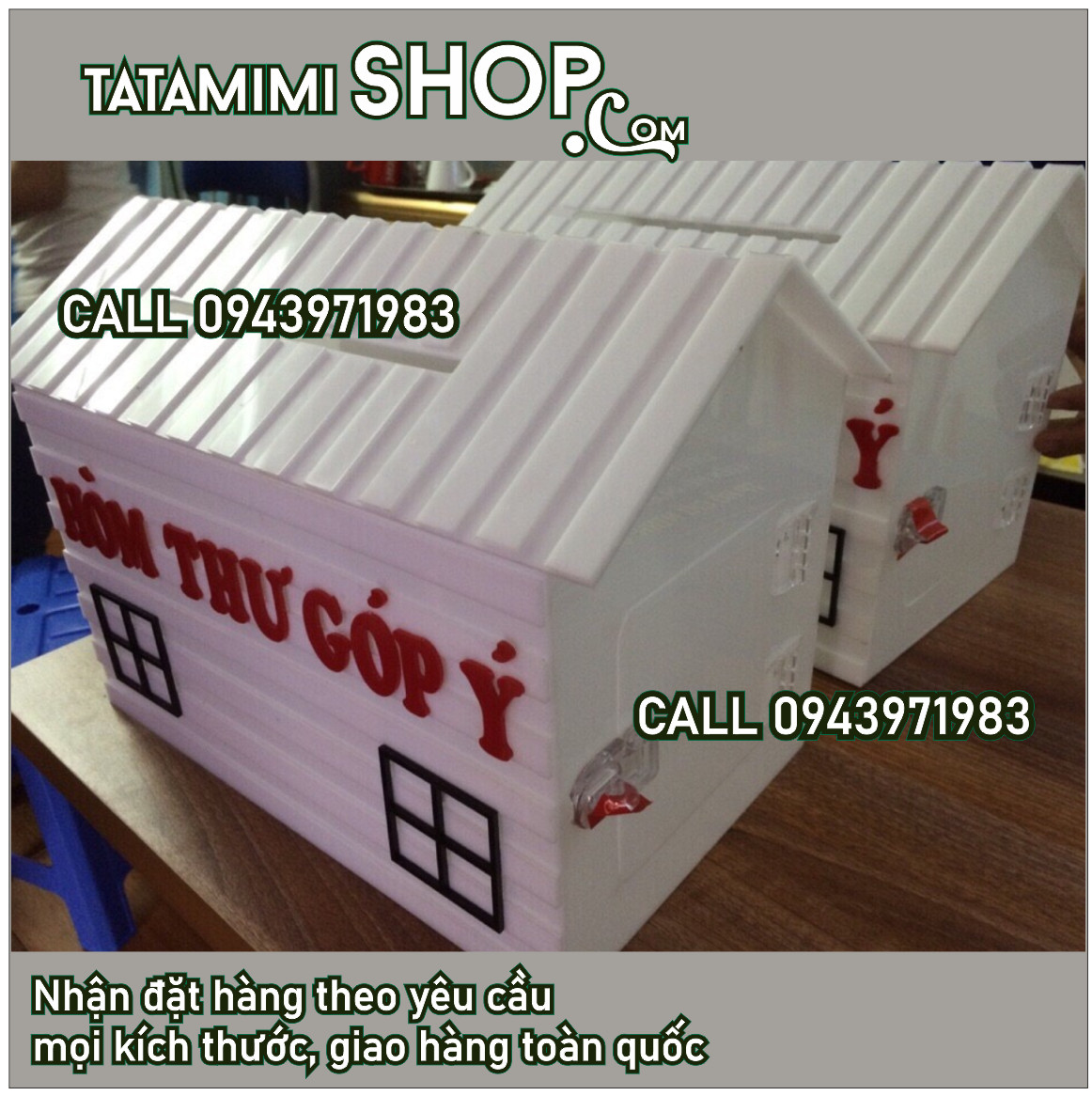 Hòm thư góp ý mái nhà trắng sữa đẹp và bền