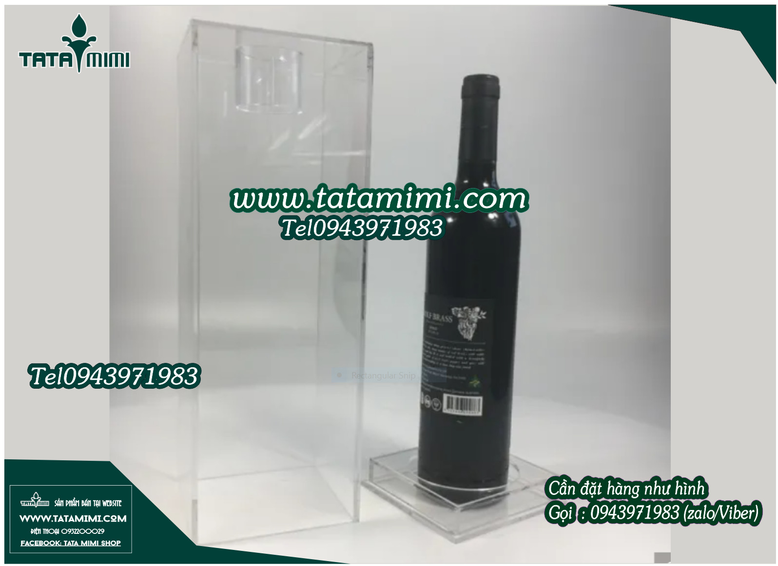 Hộp mica bọc chai rượu 