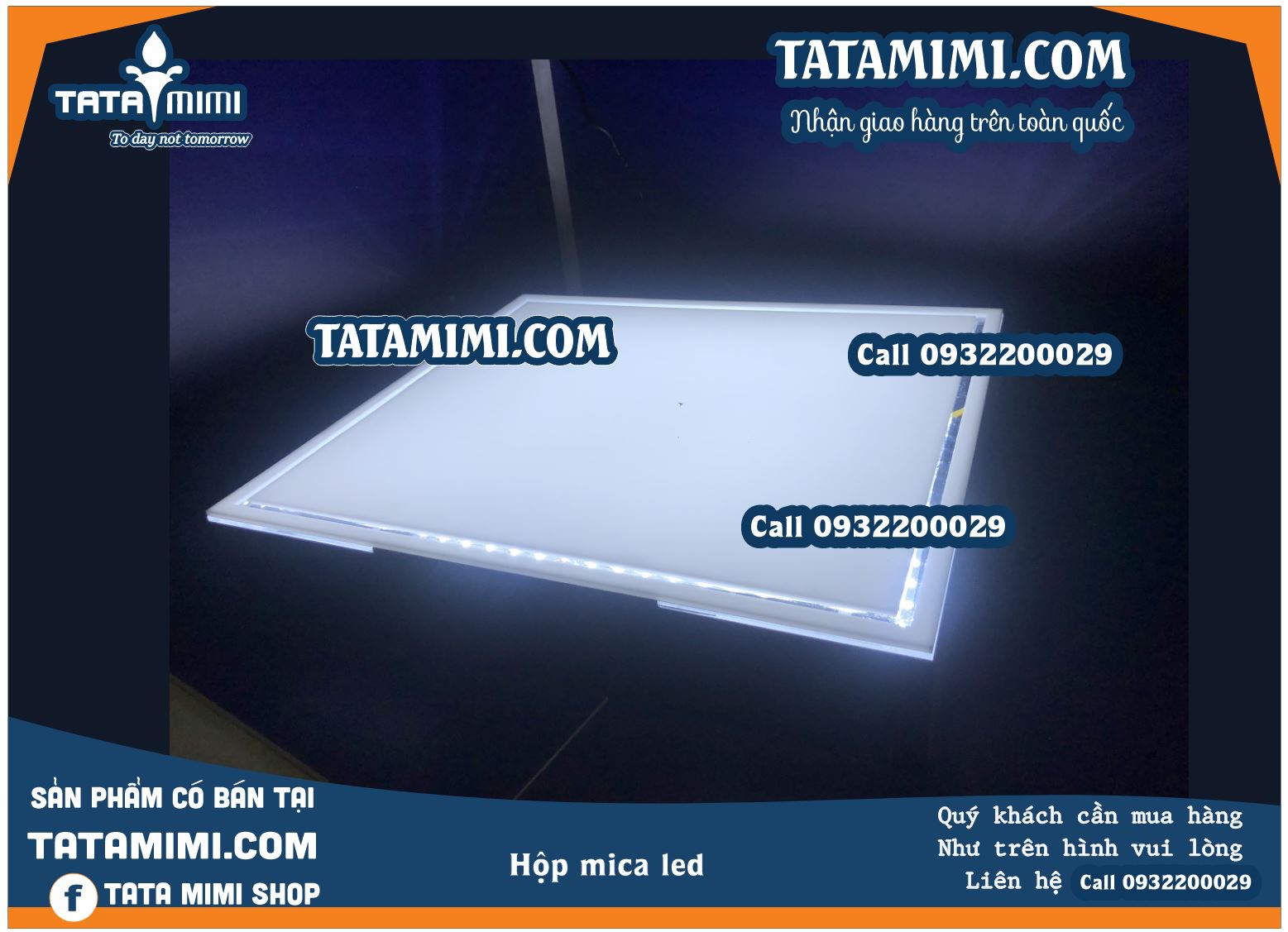 Hộp chụp có led làm từ mica 5mm