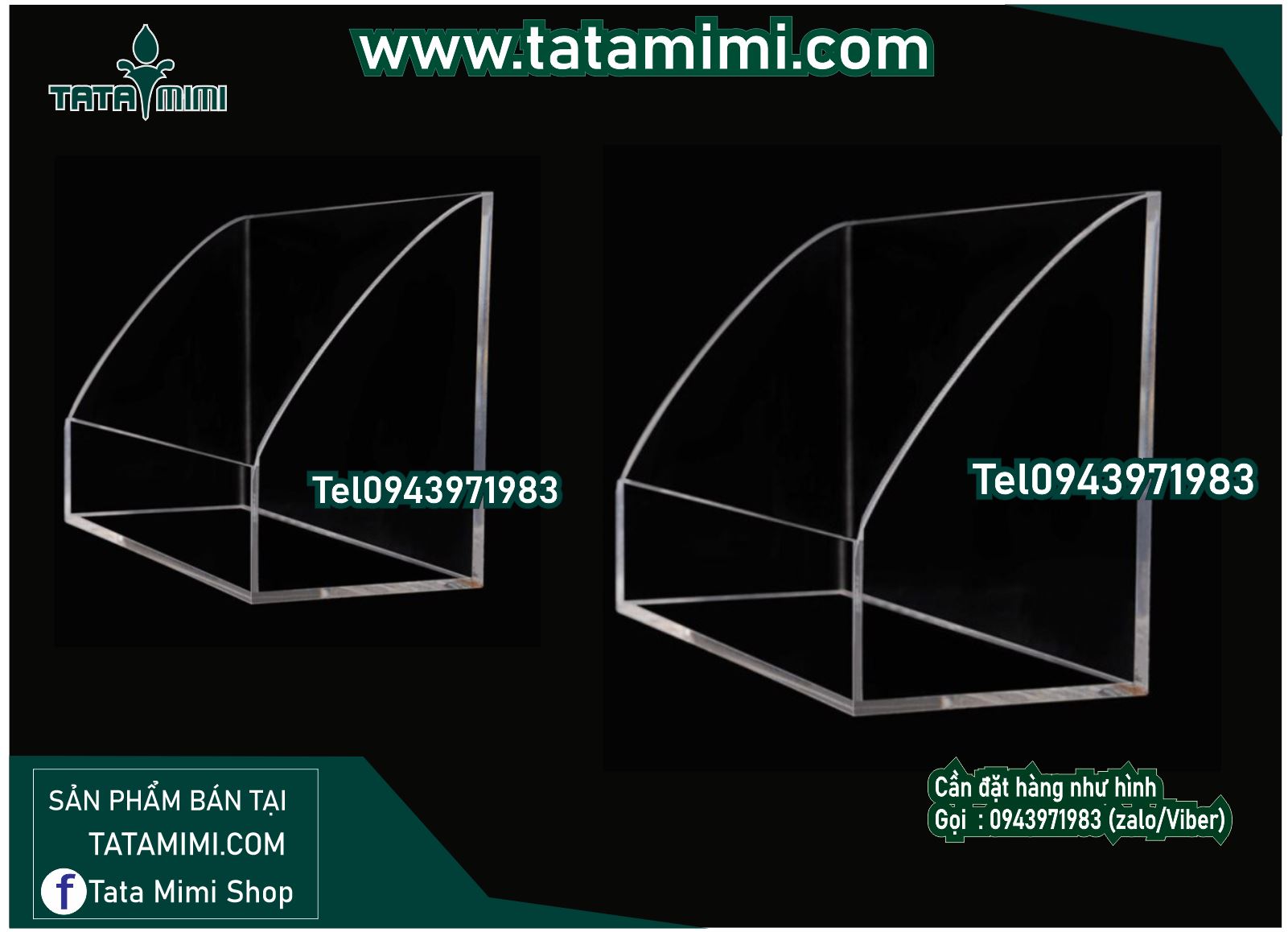 Kệ tờ rơi 1 ngăn để bàn từ mica