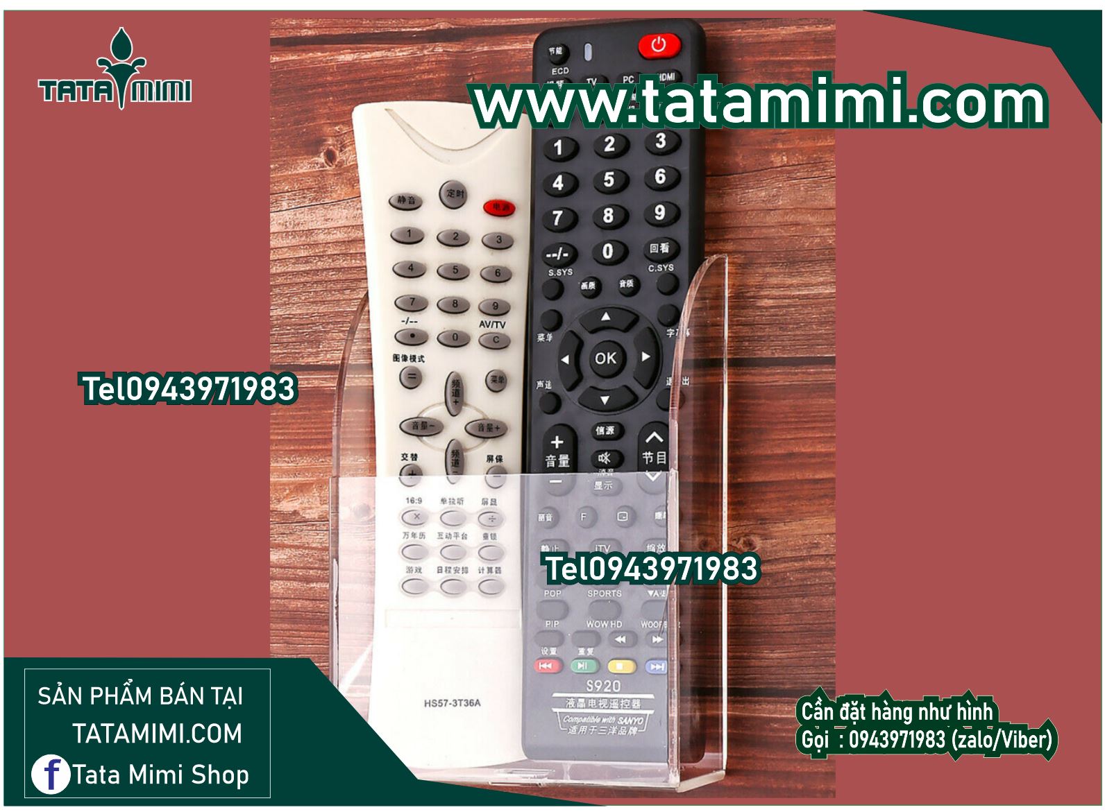 Kệ mica đựng các loại điều khiển treo tường