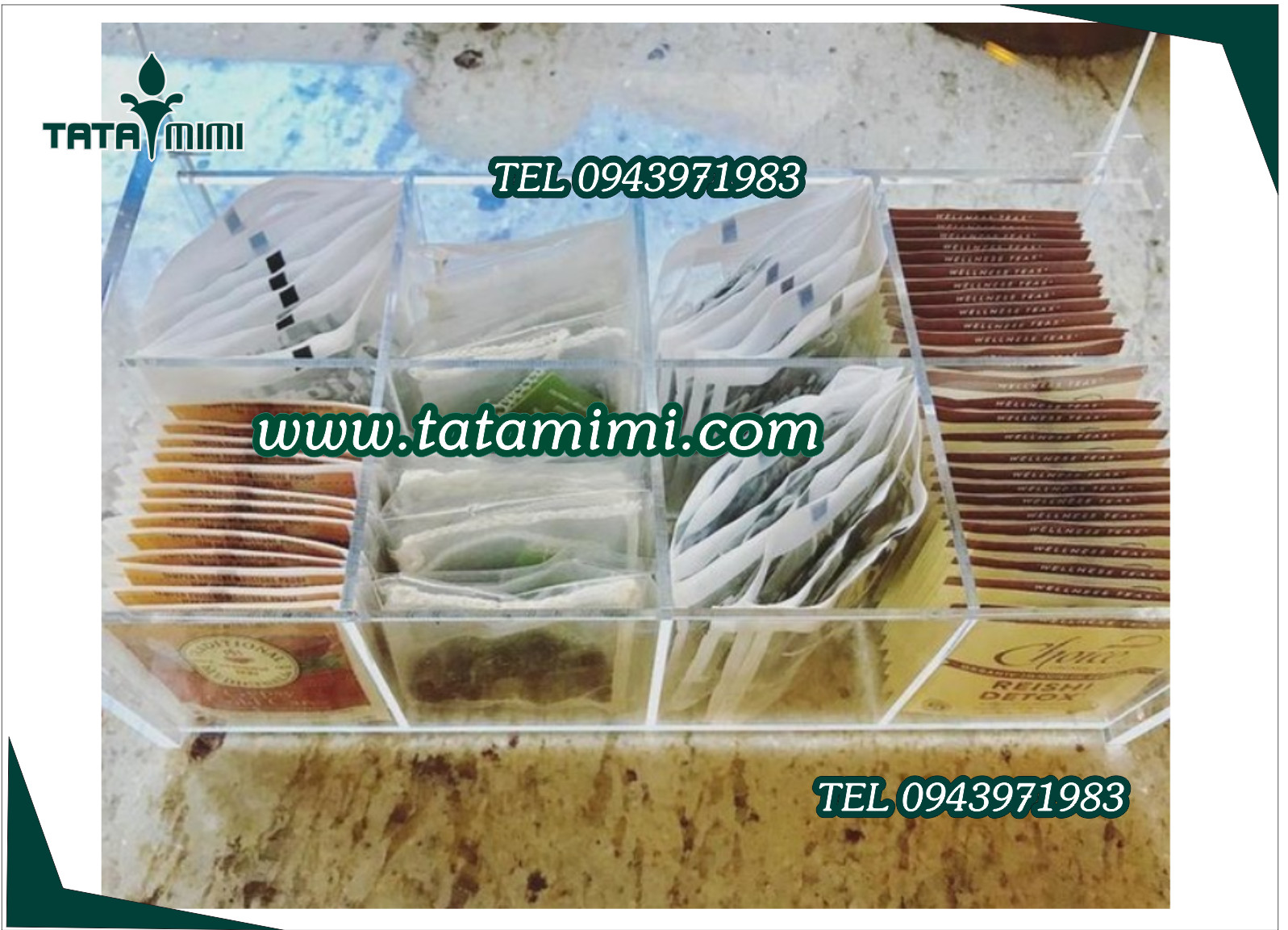 Hộp đựng sản phẩm chia ngăn làm từ mica 3mm 