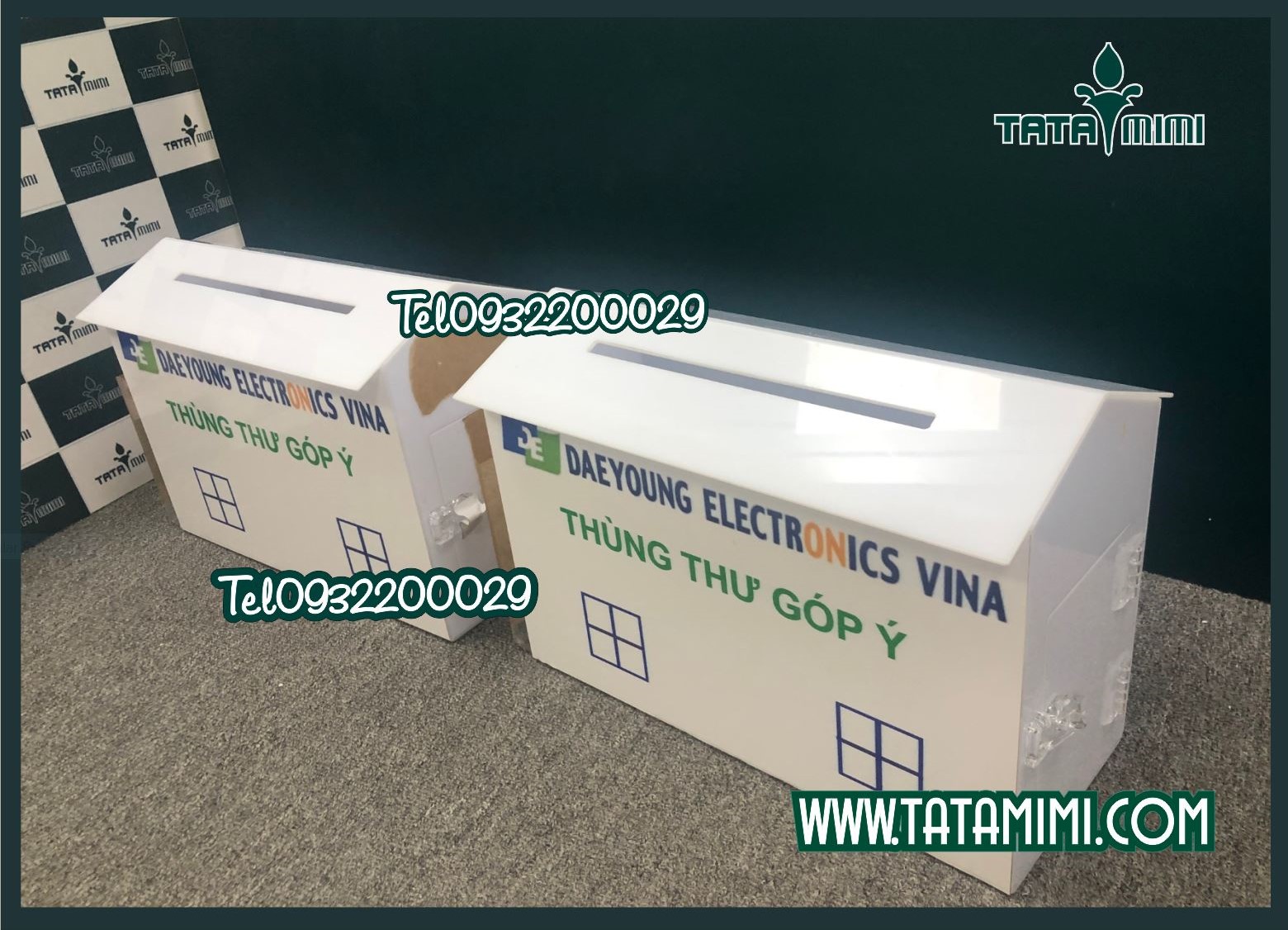 Mẫu thùng mica trắng sữa