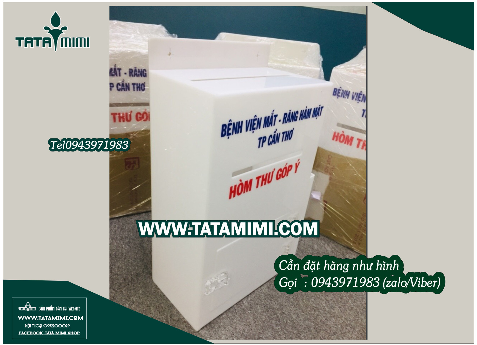 Mẫu thùng mica trắng sữa