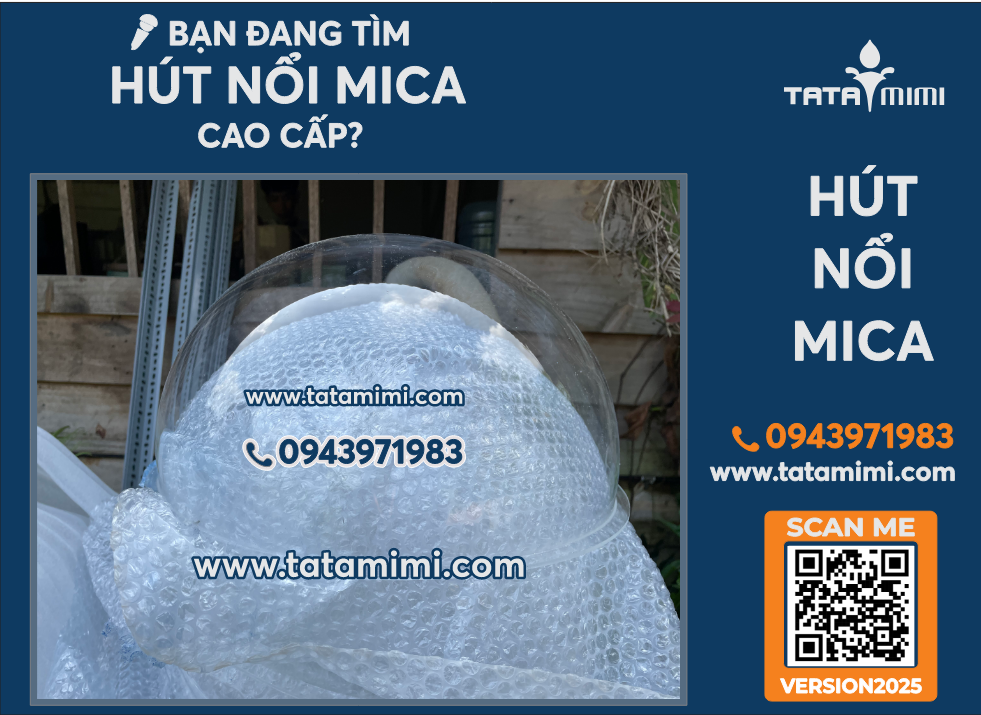 Hút Nổi Mica 70cm Bán Cầu Trong Suốt 3mm