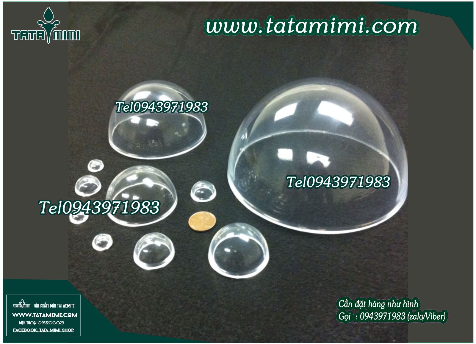 Đường kính mica hút nổi bán cầu acrylic trong suốt cao | TATA MIMI