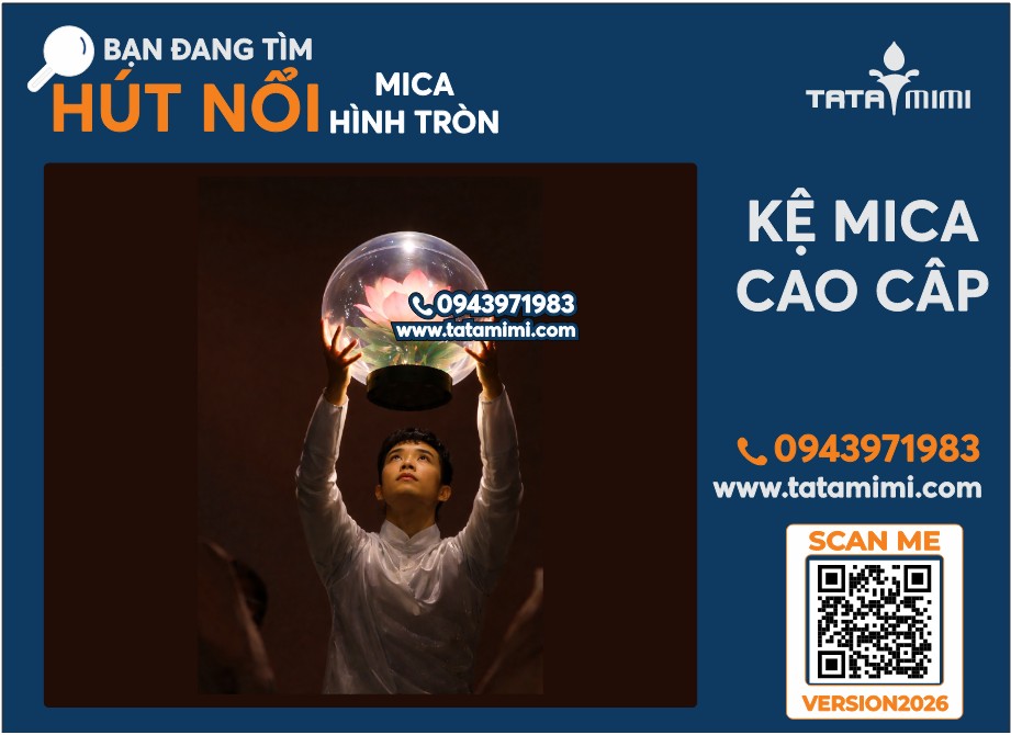 Hút nổi bán cầu mica 60cm, 80cm, 99cm 1 mét, nhận hút nổi mica theo yêu cầu.