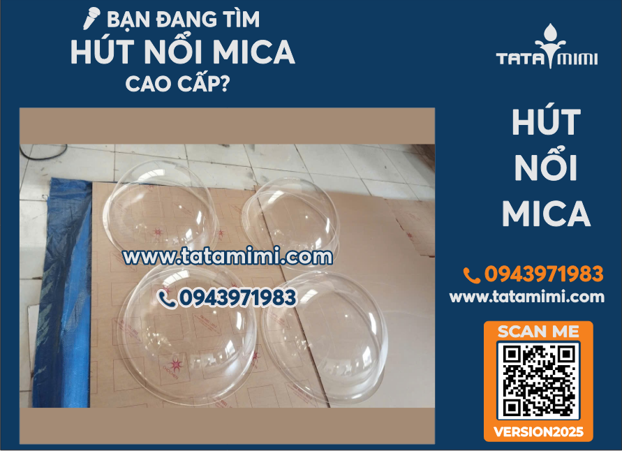 Hút Nổi Mica 70cm Bán Cầu Trong Suốt 3mm