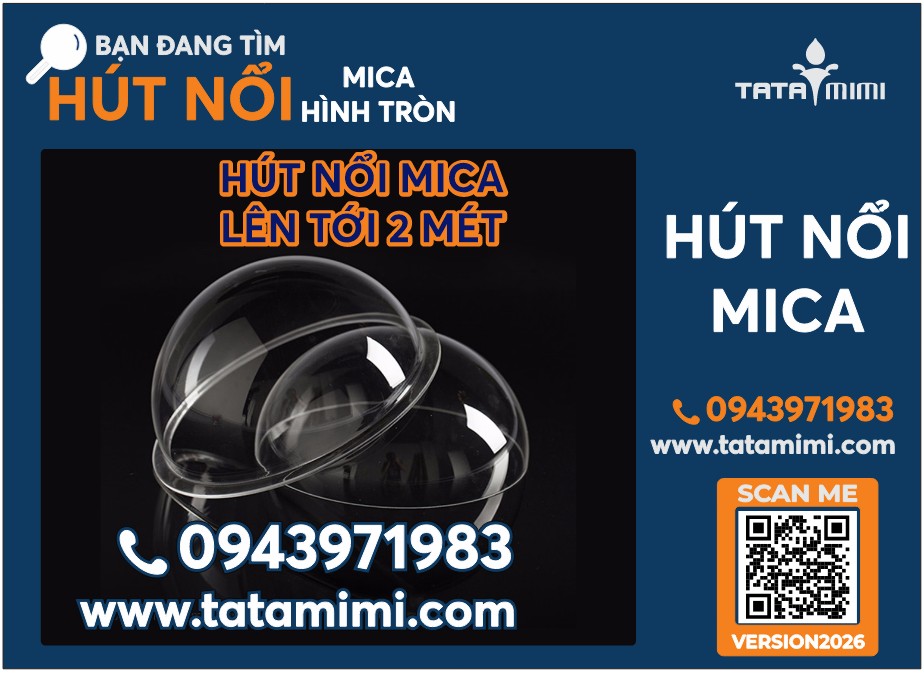 Hút nổi bán cầu mica 60cm, 80cm, 99cm – Nhận làm từ 10cm đến 2 mét theo yêu cầu