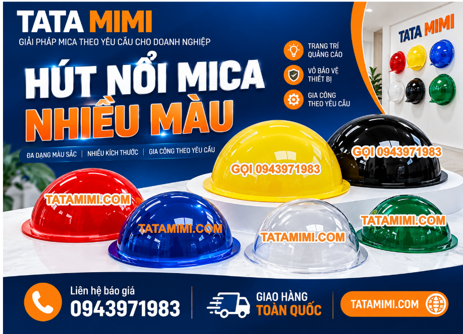 Bán cầu mica nhiều màu – Hút nổi mica theo yêu cầu