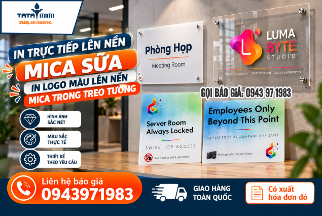 In Poster Tràn Viền Khung Mica Treo Tường Chốt Inox