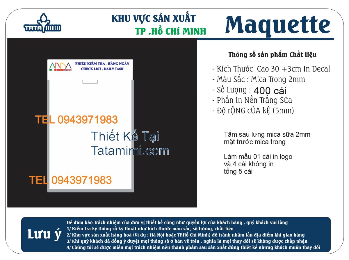 Kệ kẹp giấy bằng mica 2mm 