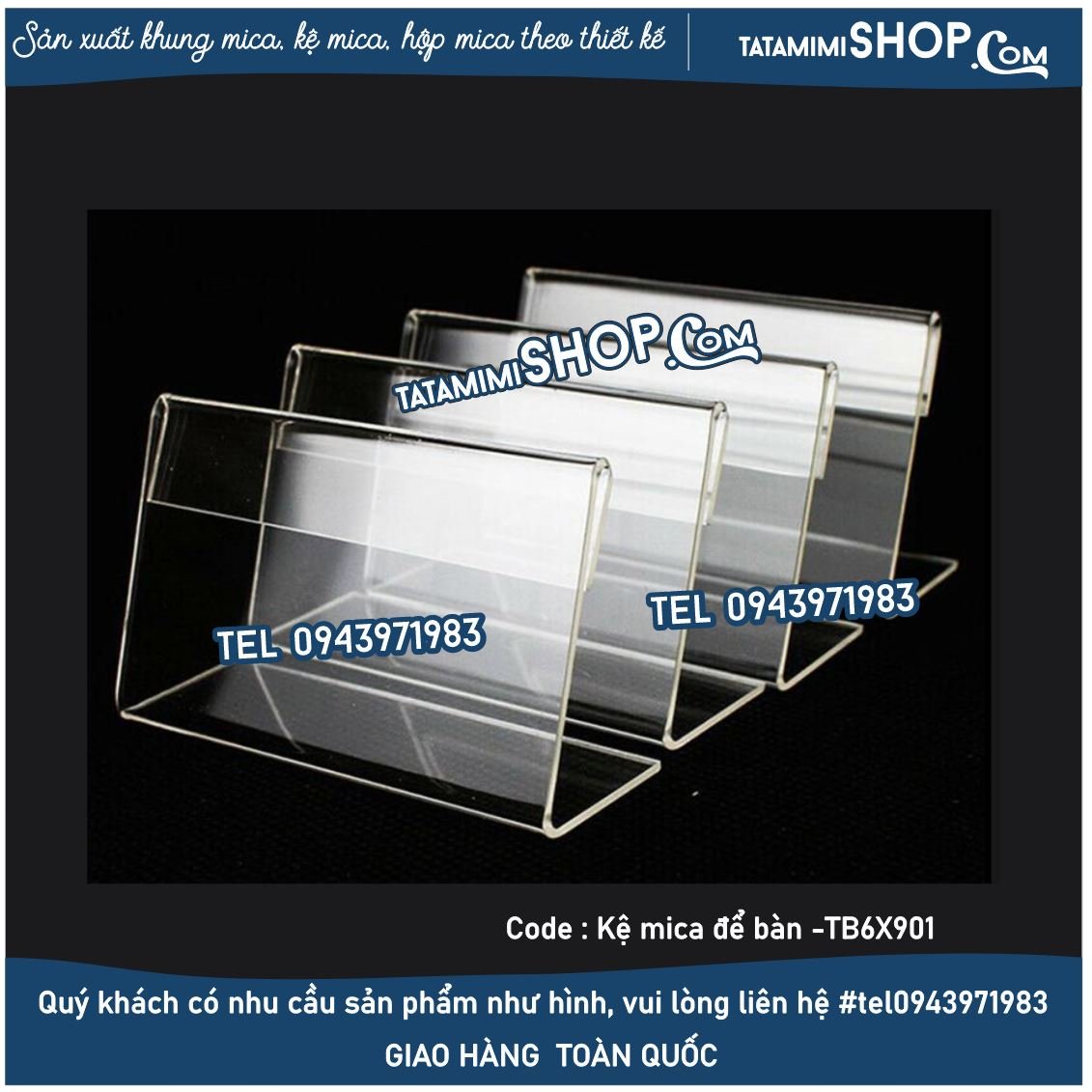 Kệ uốn chữ L mica 2mm theo kích thước