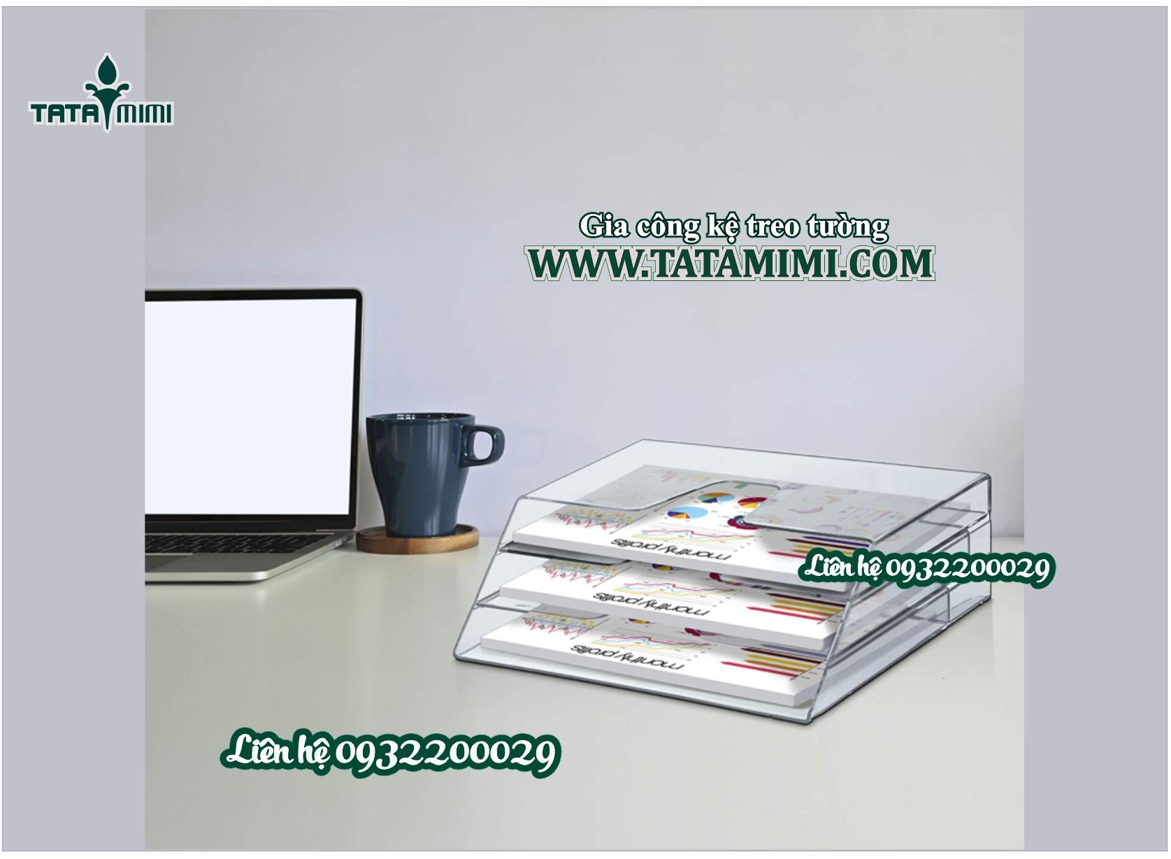  Kệ A4 nhiều ngăn để bàn hoặc treo tường 