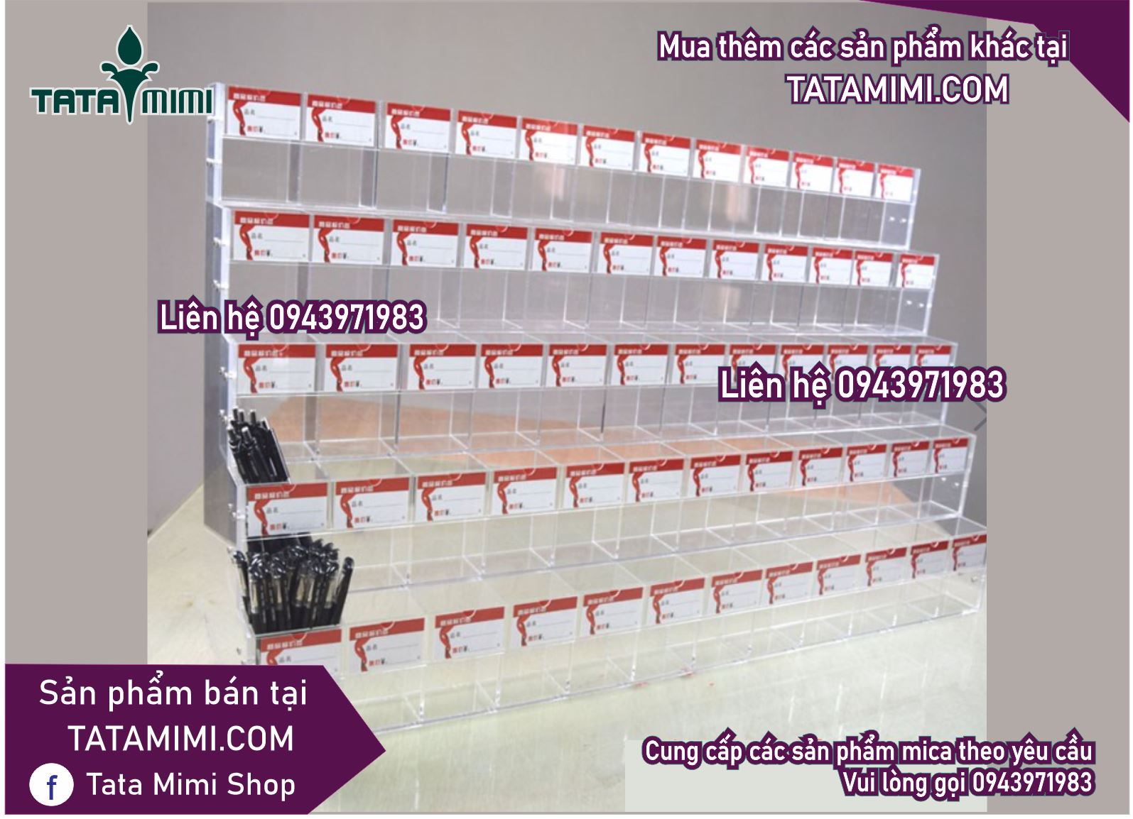 Kệ trưng bày làm theo kích thước sản phẩm
