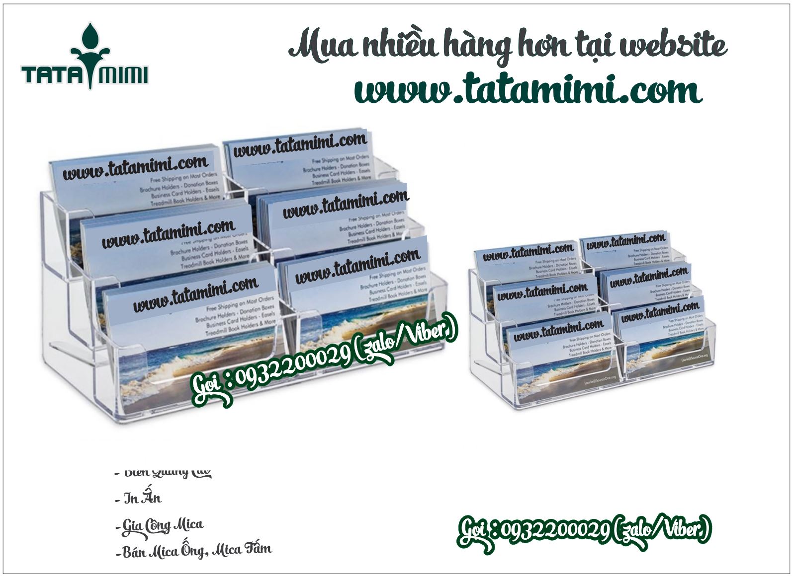 Kệ đựng card kết hợp một hoặc hai màu mica