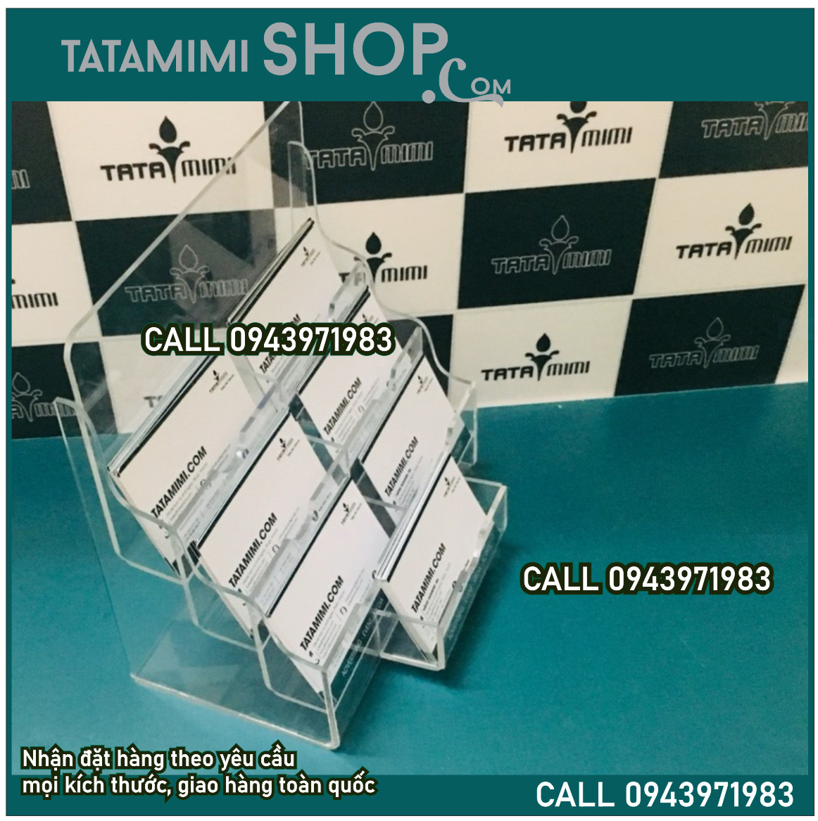 Kệ mica đựng card visit 8 ngăn để bàn