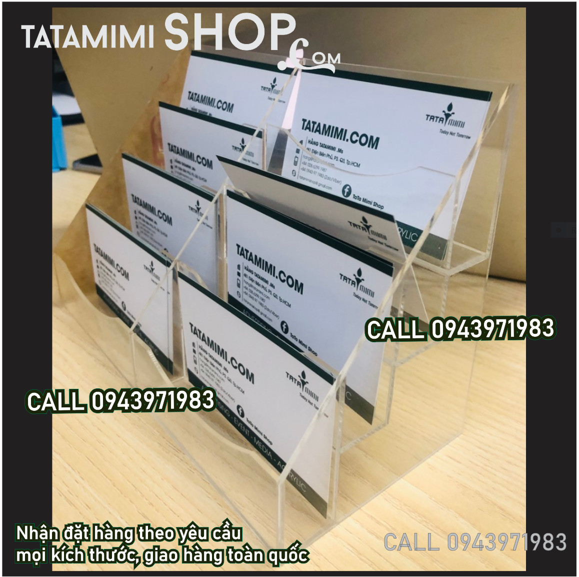 Kệ mica đựng card visit 8 ngăn để bàn