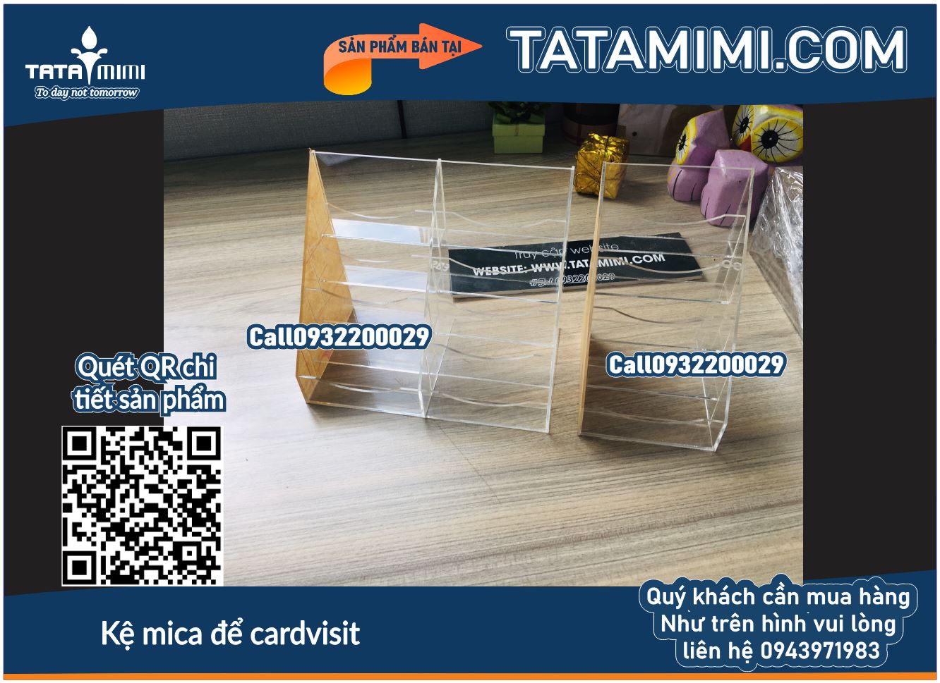Hộp Mica Để Cardvisit Để Bàn
