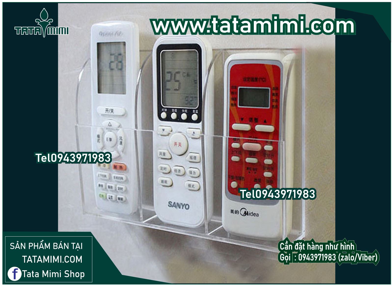 Kệ mica đựng các loại điều khiển treo tường