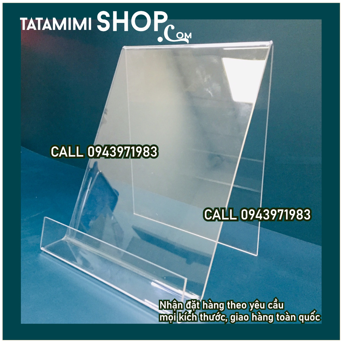 Kệ sách để bàn từ mica trong