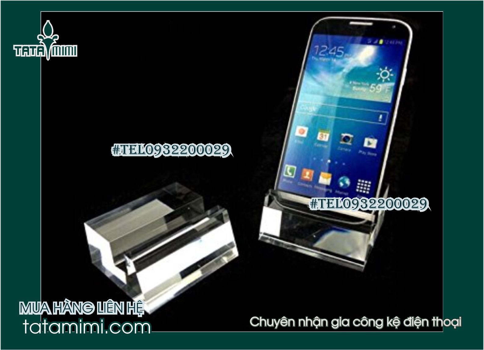 Kệ mica trưng bày điện thoại 