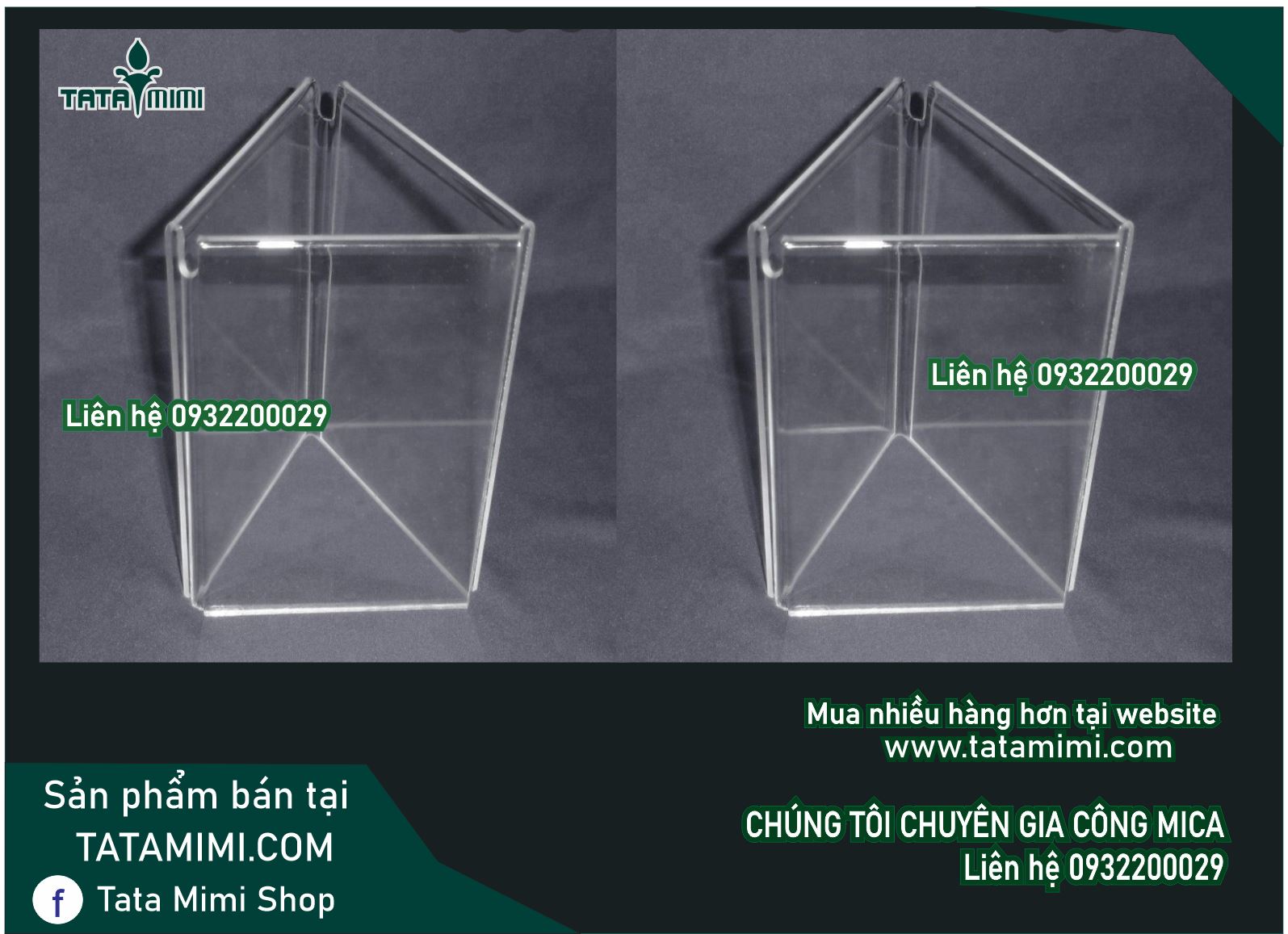 Kệ mica 3 mặt để bàn