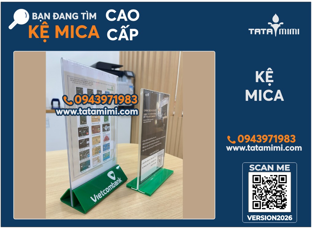 Kệ mica nhiều ngăn cho ngân hàng VCB