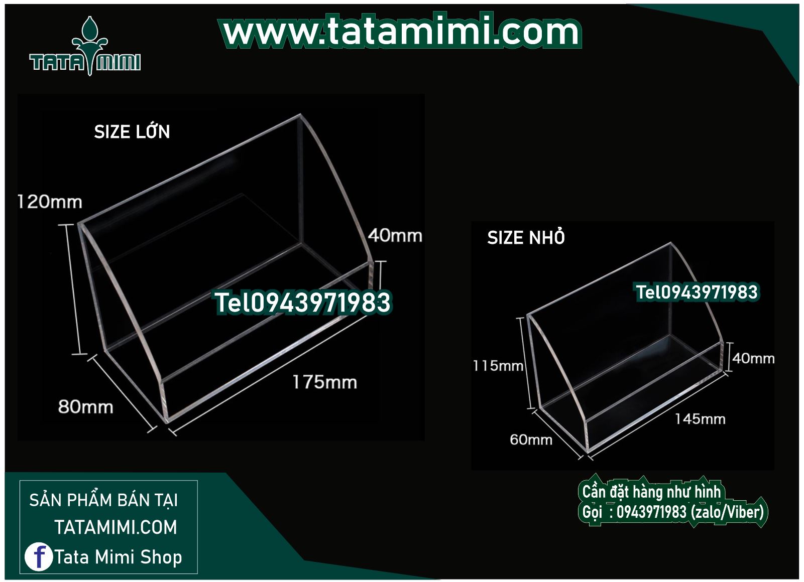 Kệ tờ rơi 1 ngăn để bàn từ mica