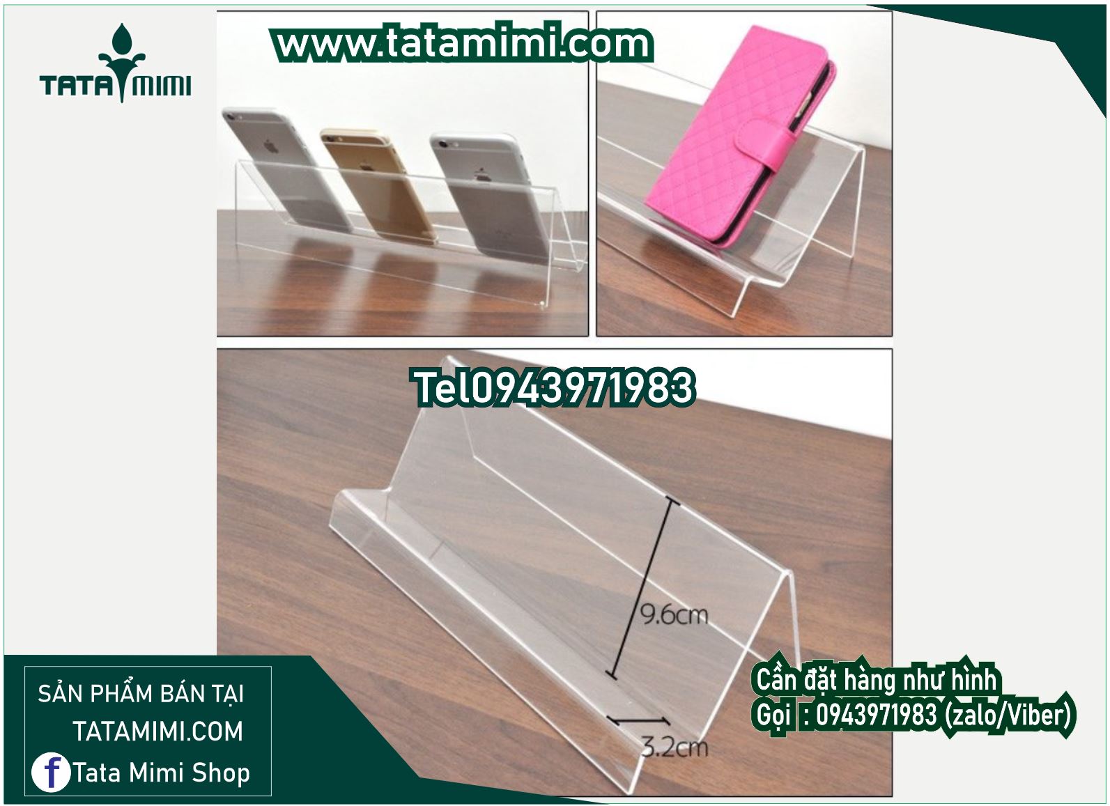 Giá đỡ điện thoại mica in logo
