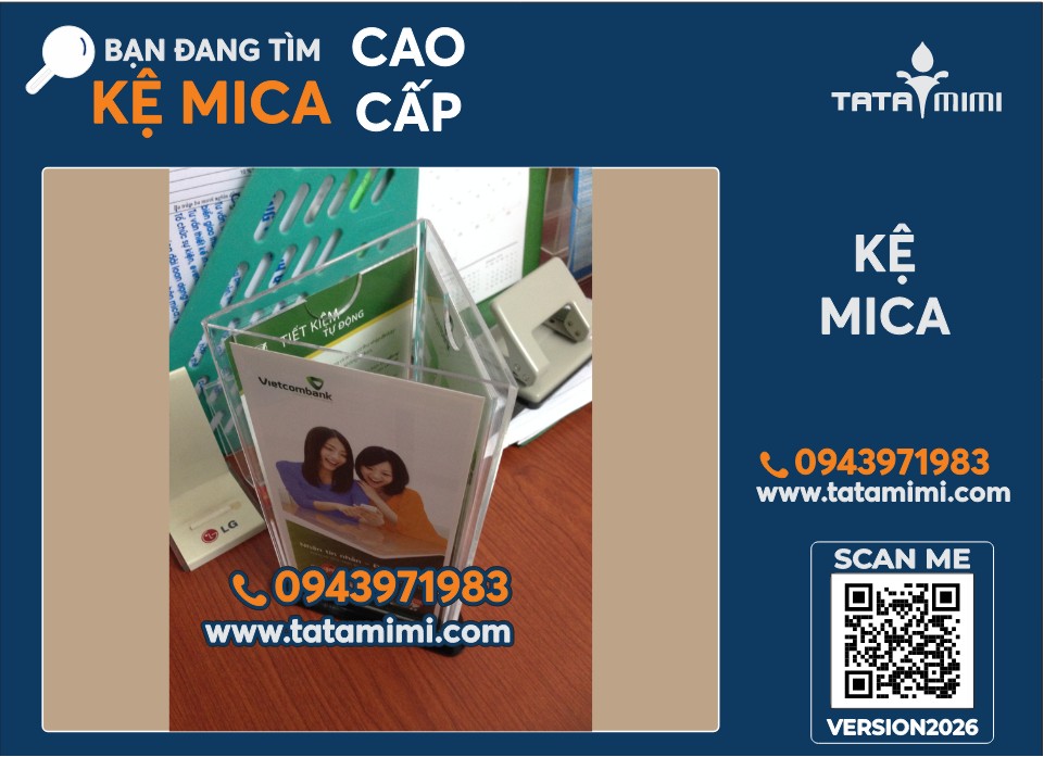 Kệ mica nhiều ngăn cho ngân hàng VCB