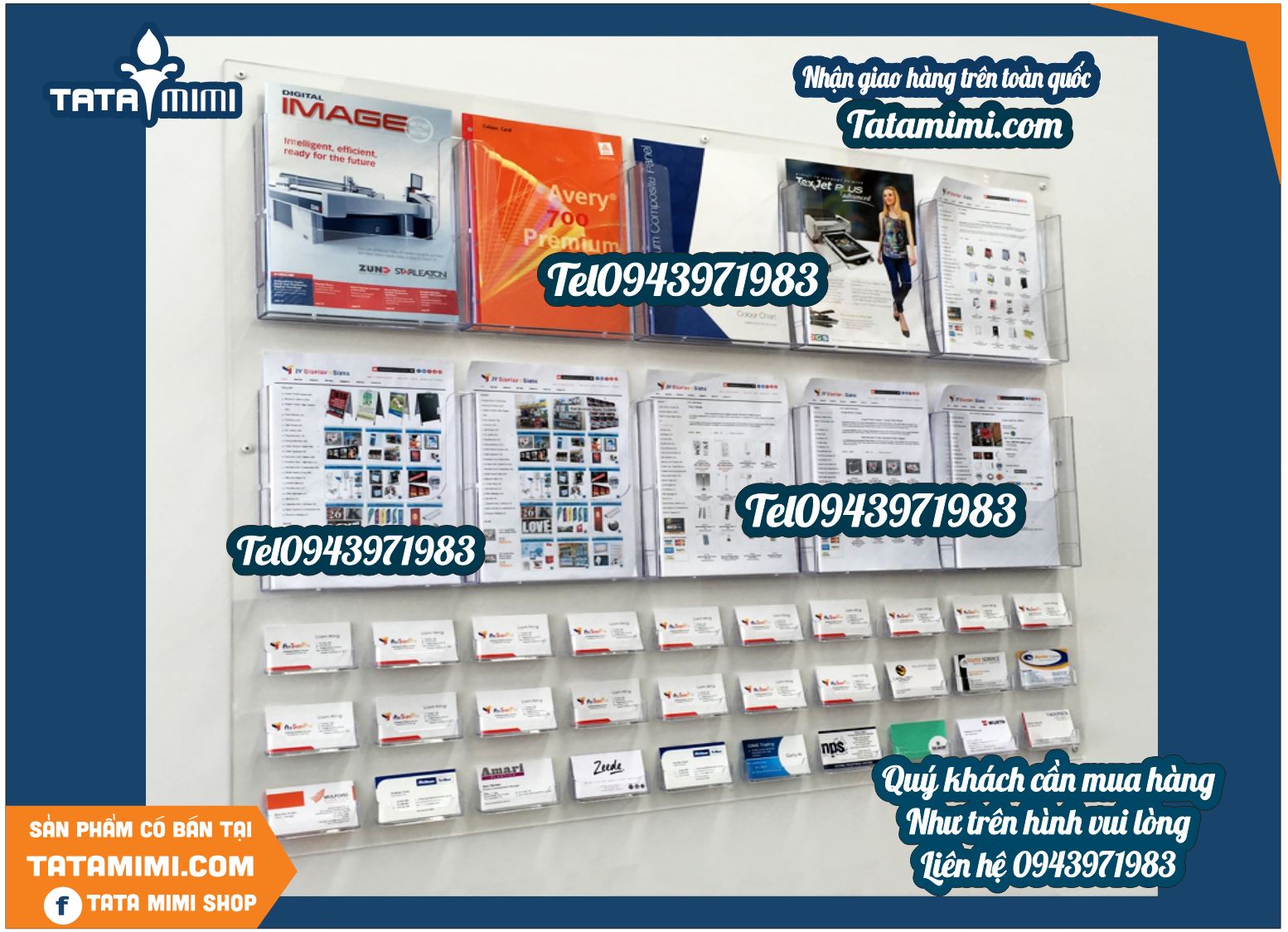 Kệ Mica A4 Treo Tường 6 Ngăn