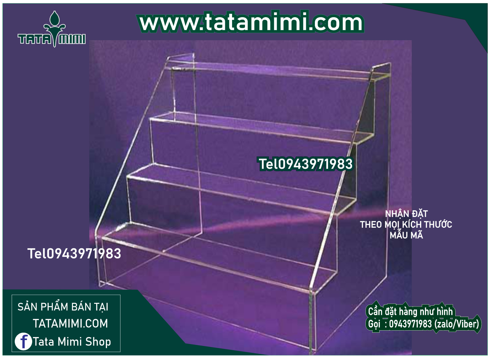 Kệ mica để bàn nhiều tầng giúp khách hàng tiết kiệm không gian