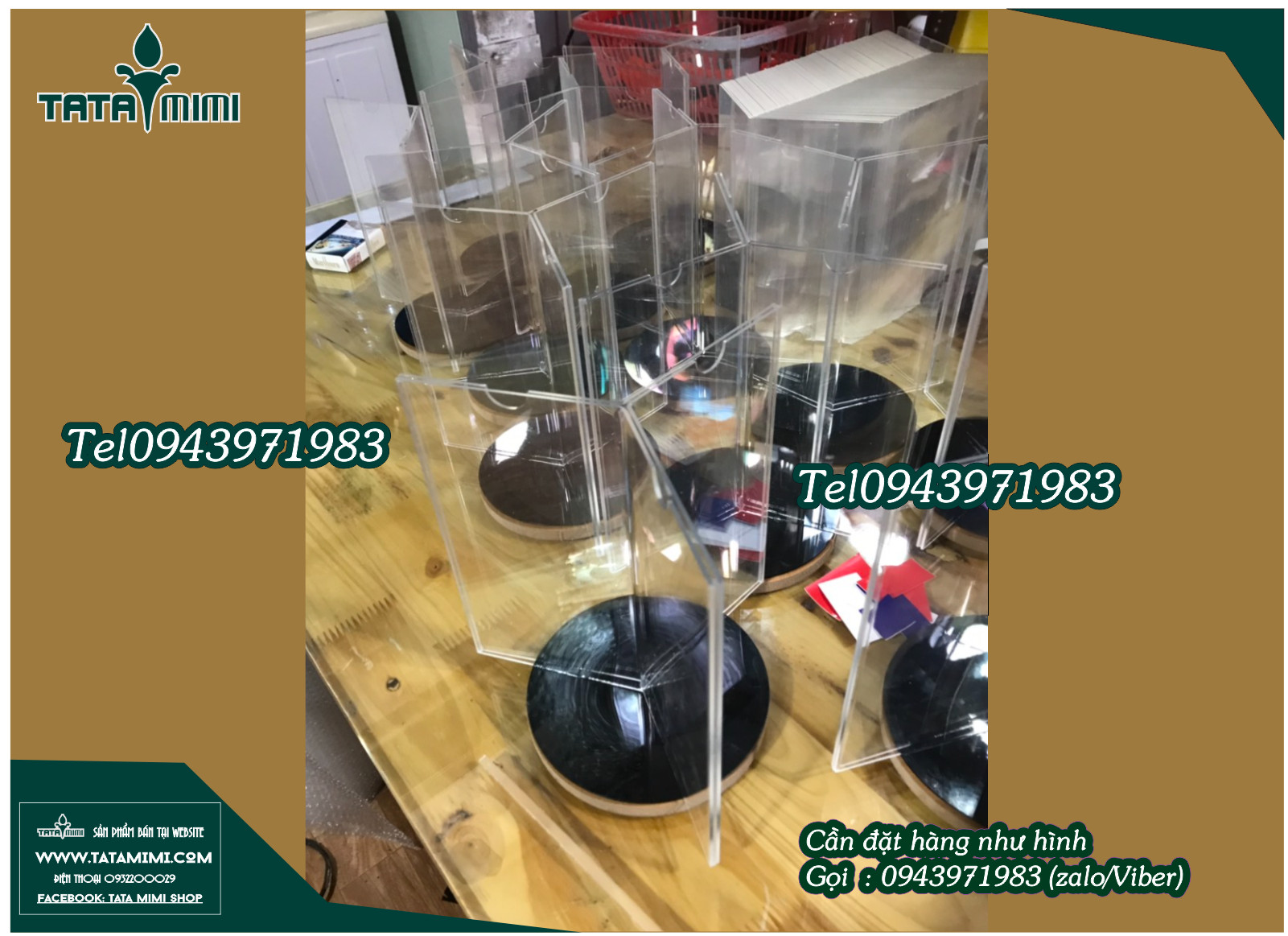 Kệ mica 3 mặt để bàn