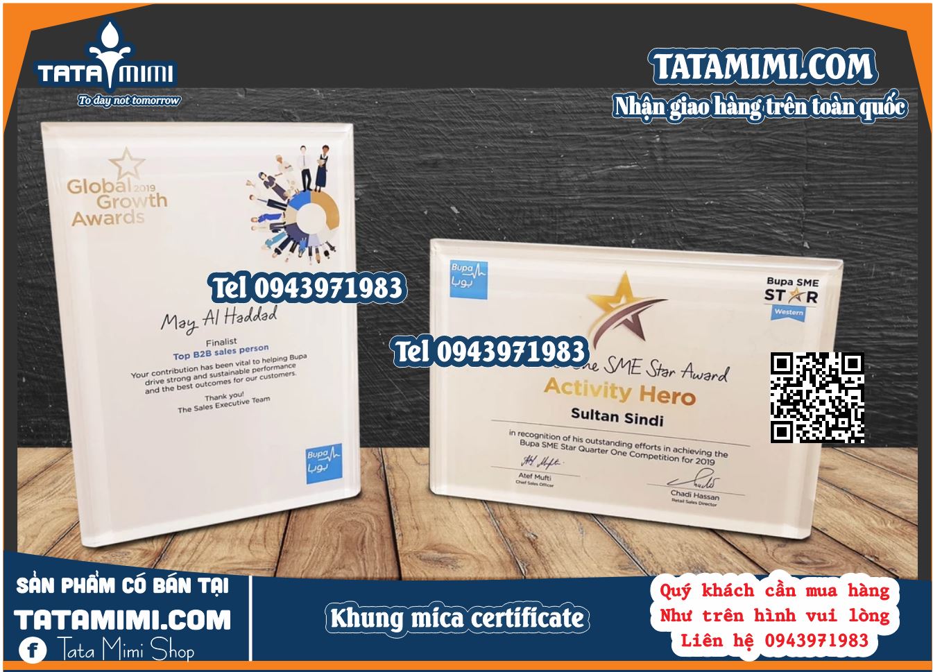 Khung mica để giấy certificate A4