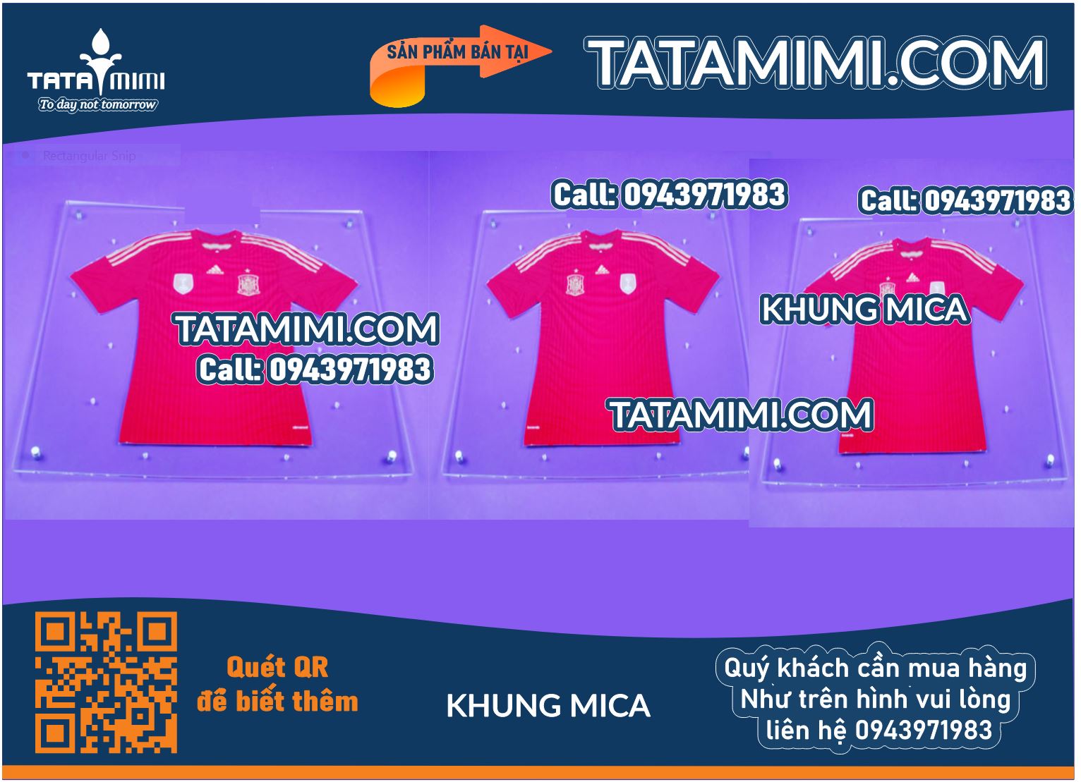 Mẫu khung mica để simple áo treo tường đẹp ( Khung mica để áo treo tường)