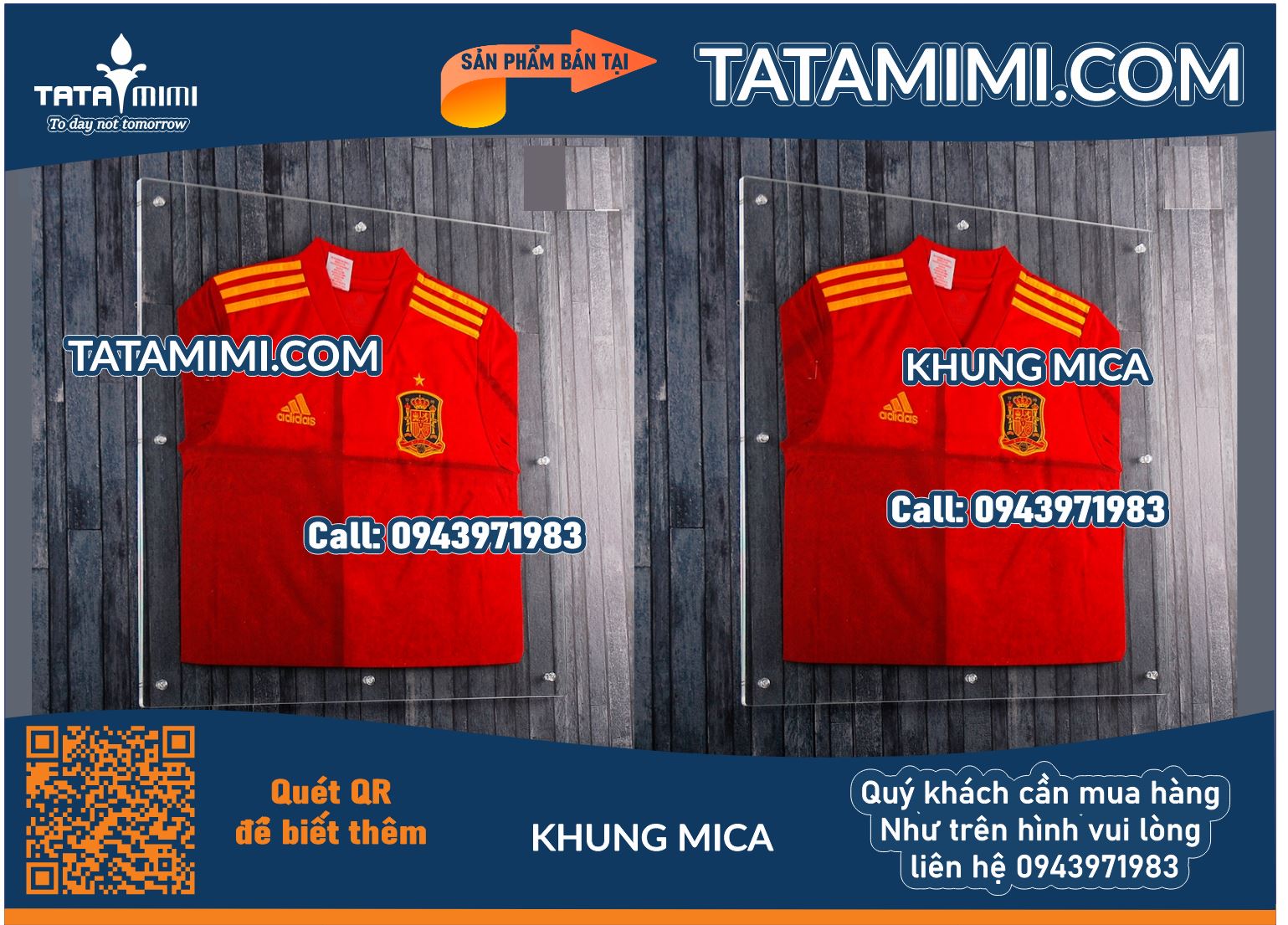 Mẫu khung mica để simple áo treo tường đẹp ( Khung mica để áo treo tường)