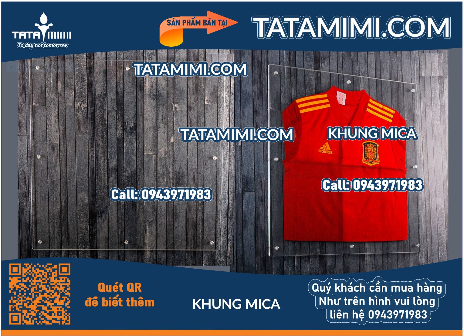 Mẫu khung mica để simple áo treo tường đẹp ( Khung mica để áo treo tường)