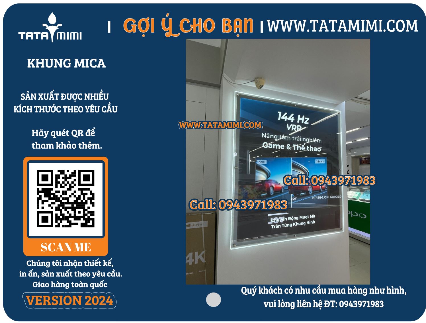 Khung Mica Treo Tường