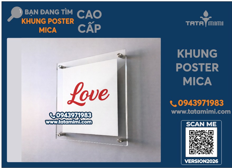 Khung mica 2 lớp là ép ảnh cưới hay dán decal theo yêu cầu?
