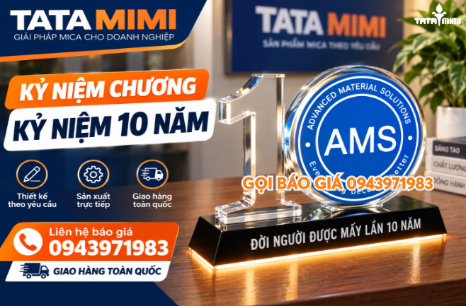 In Bảng Kỷ Niệm Chương Mica 10 Năm Theo Yêu Cầu