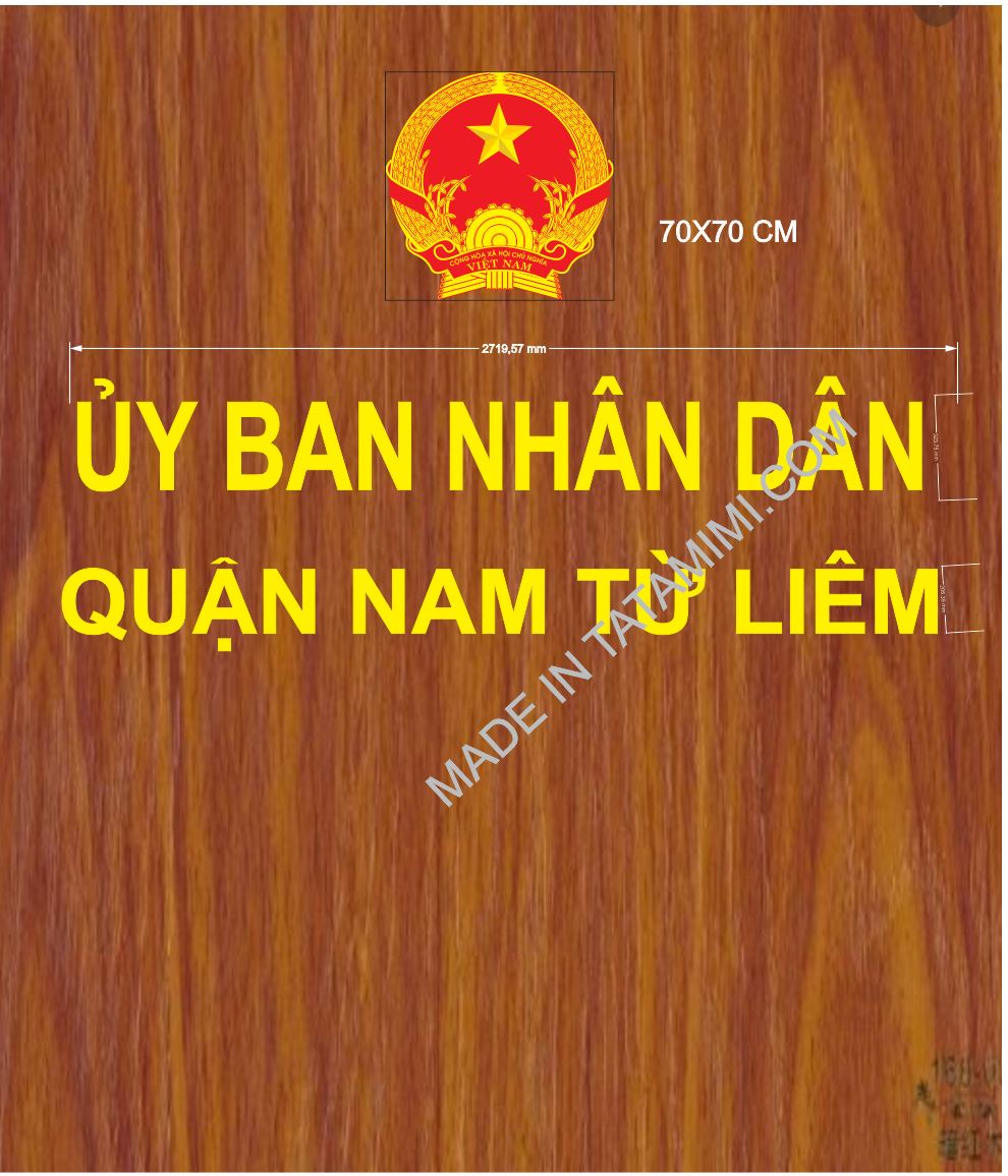 Ốp Alu Vân Gỗ ,Ốp Quốc Huy lên hội trường của ủy ban nhân dân