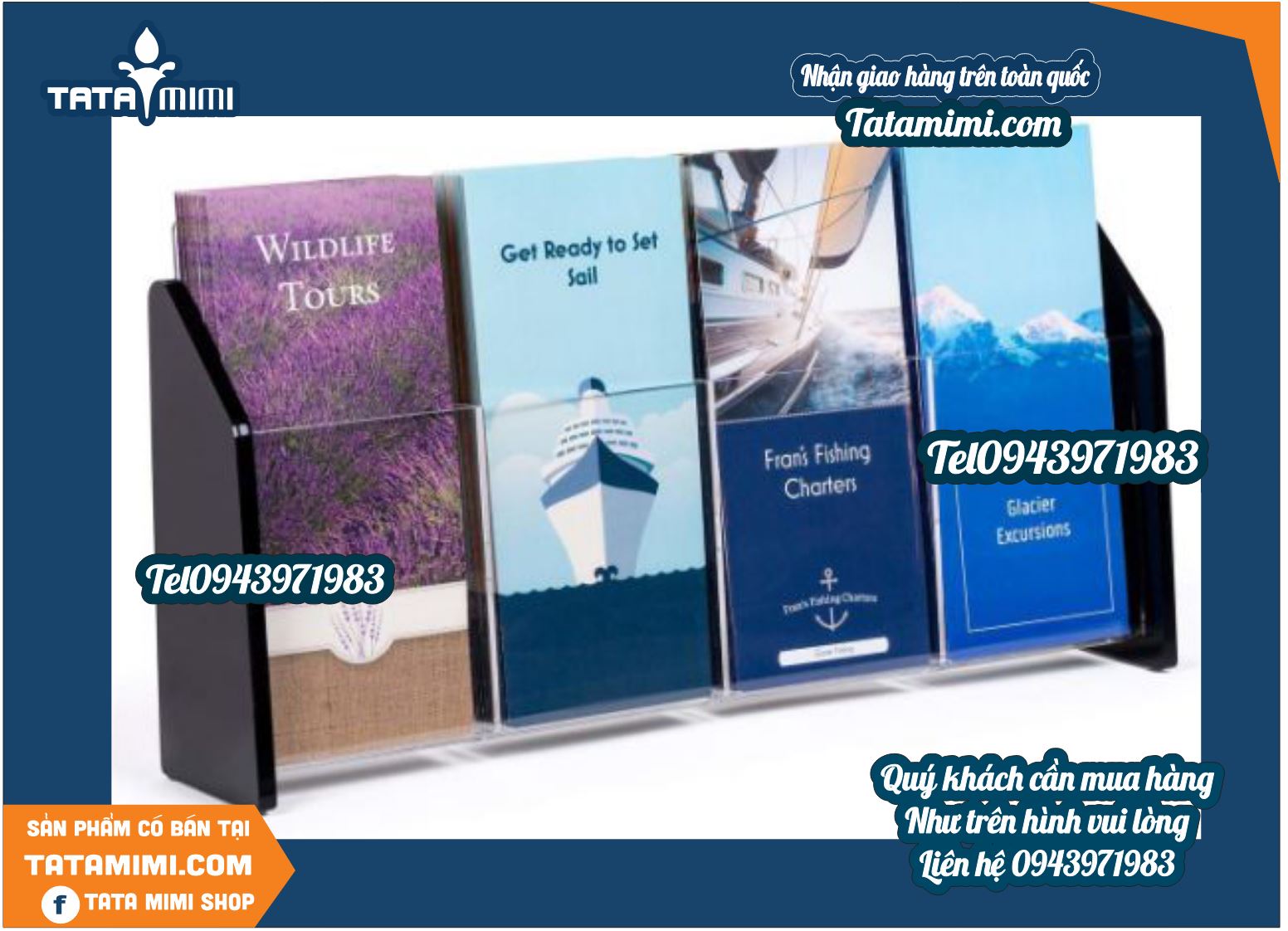 Hộp tờ rơi để bàn chia ngăn