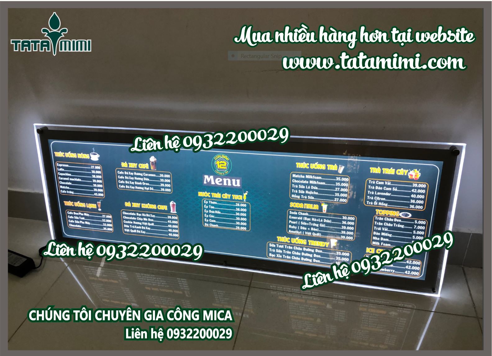 Biển menu led có thay thế được nội dung