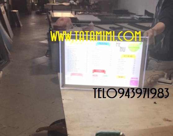 Bảng menu trù sữa có đèn