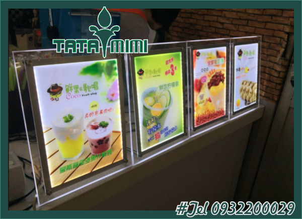 Led kết hợp mica tạo thành menu led